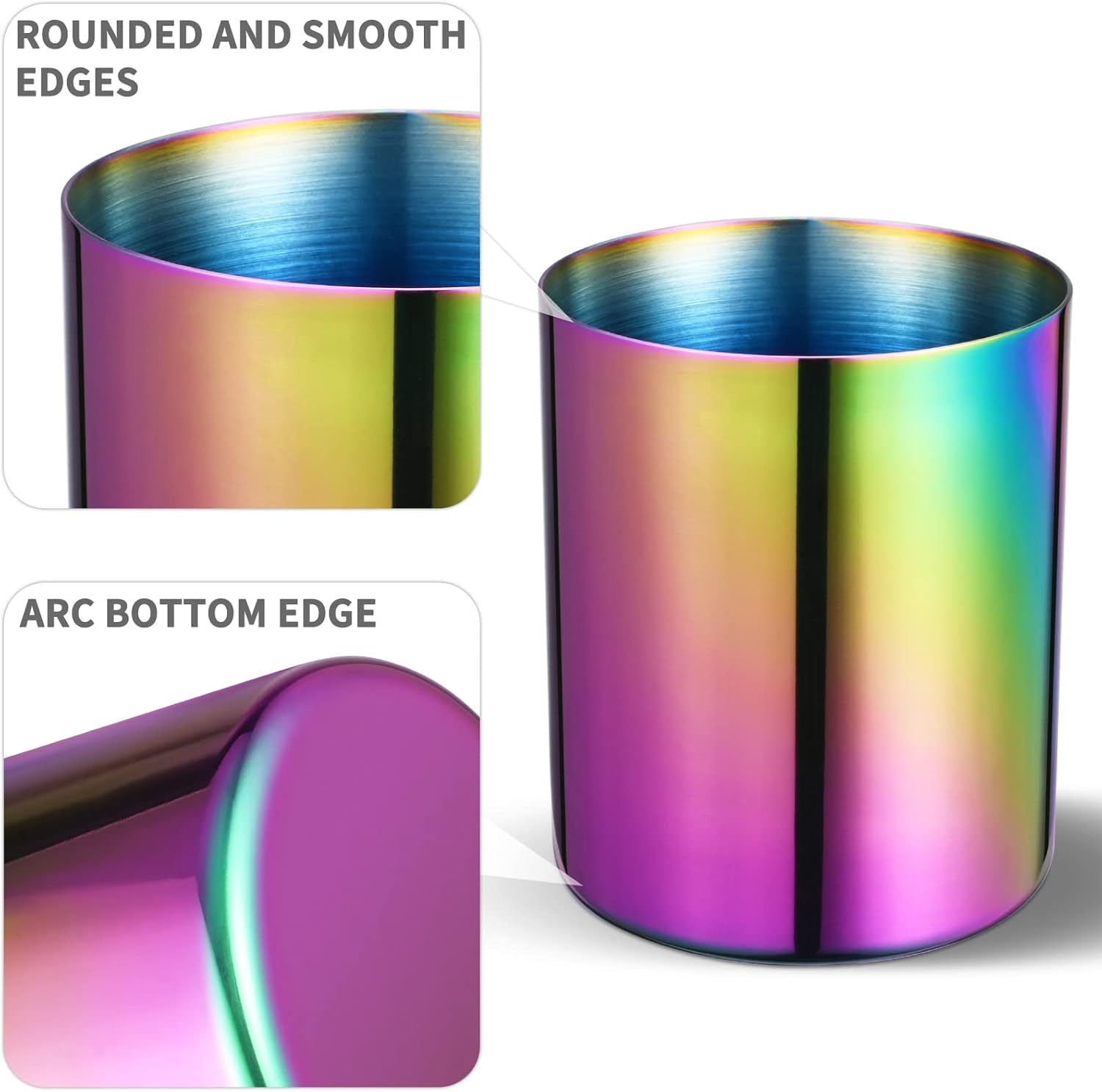 Portavasos de acero inoxidable para lápices, organizador de escritorio, estilo nórdico, escritorio para bolígrafo, taza simple, organizador de
