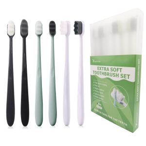 EasyHonor Cepillo de dientes extra suave para encías sensibles, cepillo de dientes manual de micropiel con cerdas de hilo dental suaves para mujeres EasyHonor Cepillo de dientes extra suave para encías sensibles, cepillo de dientes manual de micropiel con cerdas de hilo dental suaves para mujeres