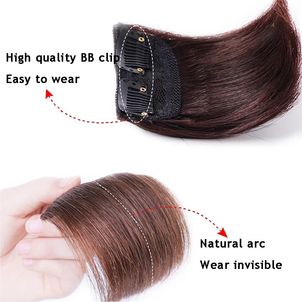 Almohadilla de pelo sintético invisible sin costuras, con clip, extensión de cabello para cabello fino para mujeres, 2 unidades de 8 pulgadas (14