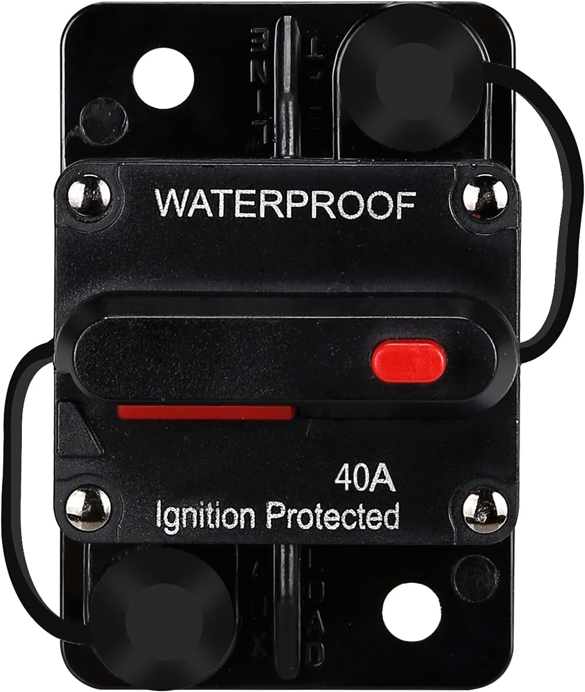Disyuntor impermeable de 40 amperios, portafusibles, disyuntor de audio, con reinicio manual, 12V-48V CC, 30A-300A, para sistema de audio de barco