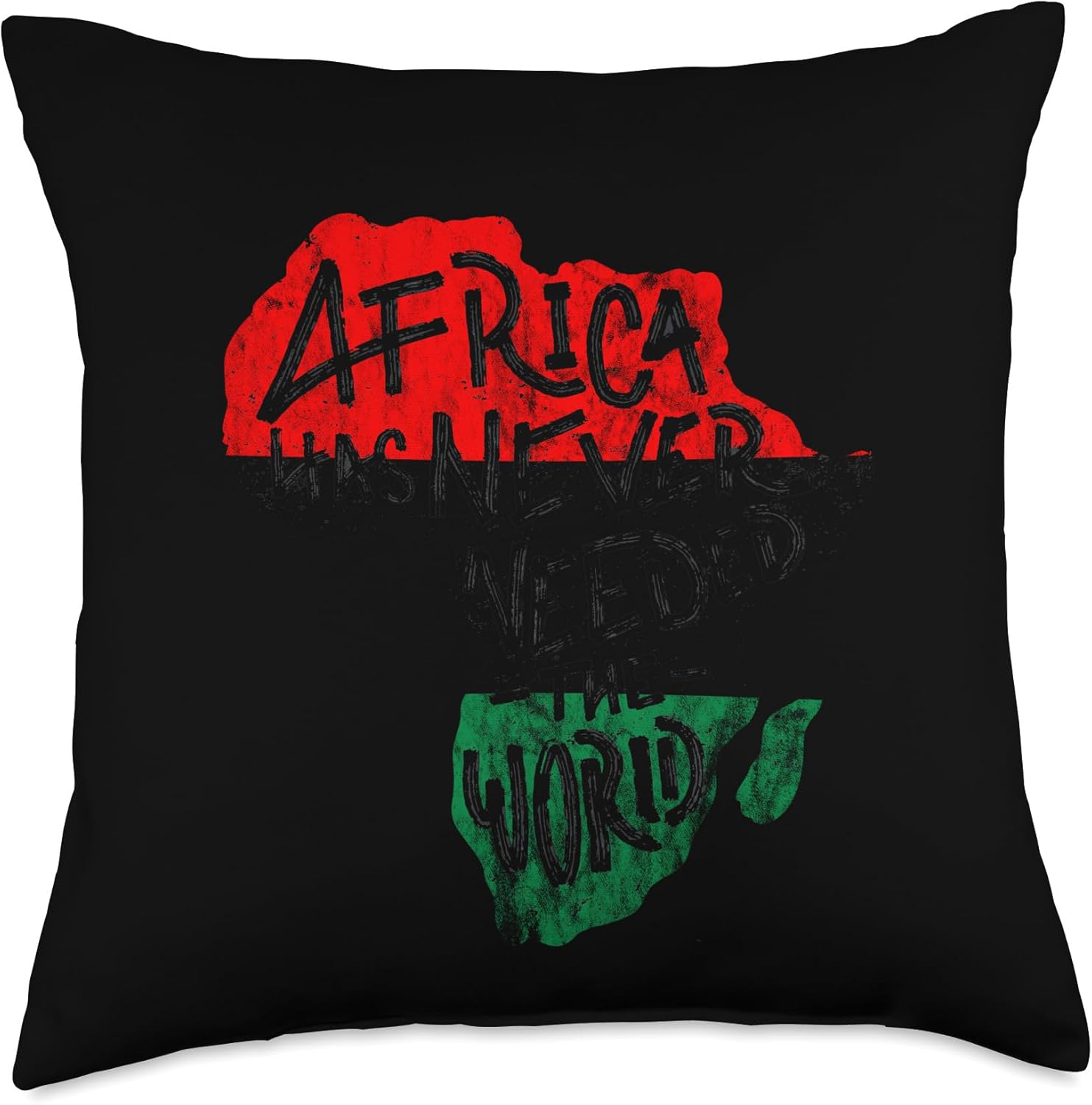 Pan African UNIA Flag Never Needed The World Black History Throw Pillow, 18×18, Multicolor
