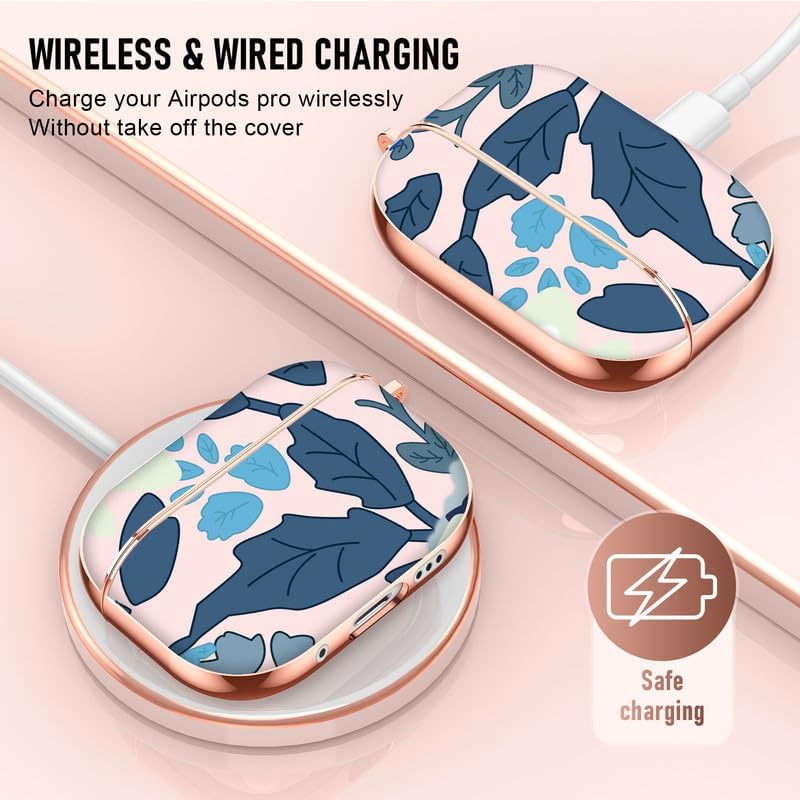 Maxjoy Funda para AirPods Pro, diseño único, funda protectora dura a prueba de golpes para Airpod Pro con llavero compatible con Apple AirPods Pro