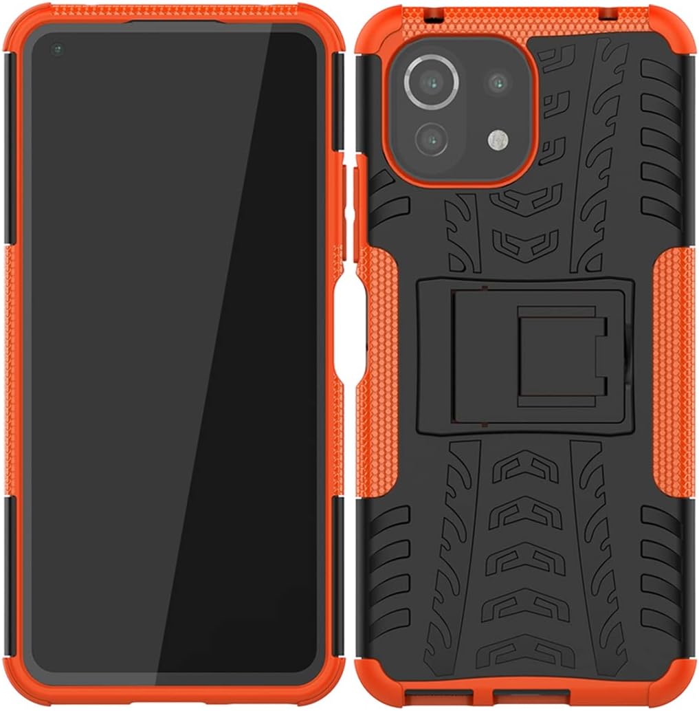 Para Mi 11 Lite11 Lite 5G NE11 Youth Case con protector de pantalla de vidrio templado, con soporte duro PC cubierta trasera TPU suave doble capa