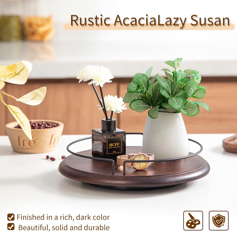 Tocadiscos pequeños Lazy Susan para mesa de comedor de cocina, organizador de gabinete redondo de 9.8 pulgadas, rodamiento de mesa, placa giratoria