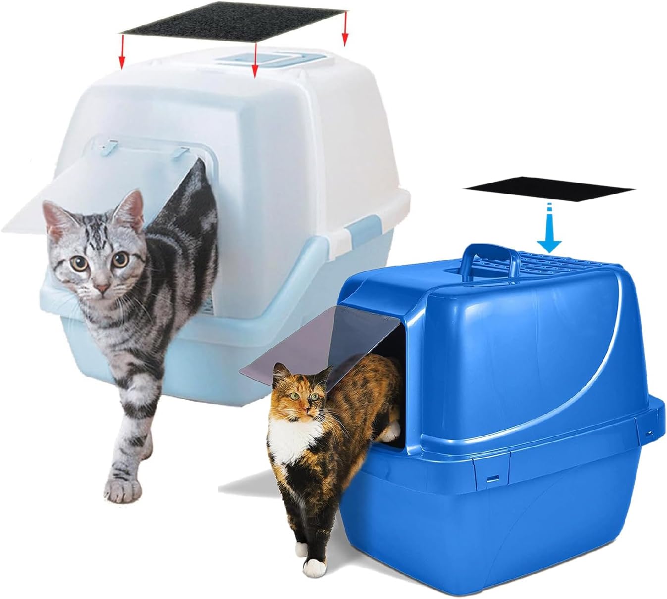 8 filtros de carbón compatibles con caja de arena Van Ness para gatos, filtros de olor de carbón activado de alta calidad de repuesto de 4.5 x 6.5