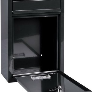 LinaLife Buzón de correo de 12.6 x 8.5 x 3.4 pulgadas, buzón grande de acero con cerradura para montar en la pared, con llaves, buzón de bloqueo a LinaLife Buzón de correo de 12.6 x 8.5 x 3.4 pulgadas, buzón grande de acero con cerradura para montar en la pared, con llaves, buzón de bloqueo a