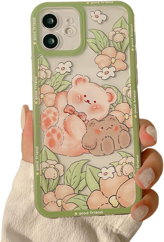 Compatible con iPhone 14 Pro Max (6.7 pulgadas)  Funda de silicona TPU Retro Garden Bears para iPhone 14 Pro Max  Funda protectora suave y suave a