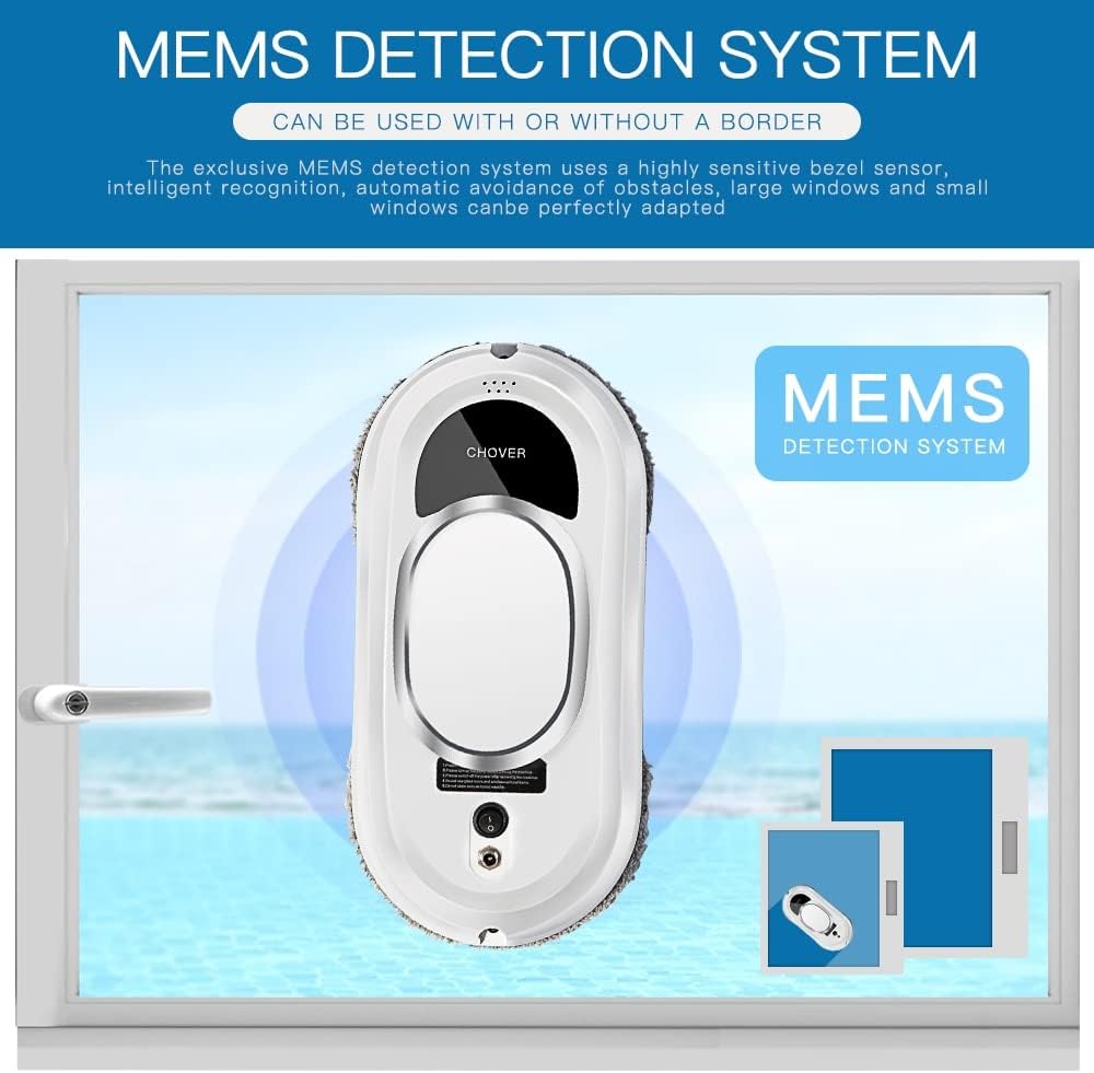 CHOVERY – Aspirador de ventana, robot de limpieza al vacío con 5600 Pca, batería inteligente anticaída y apagado con control remoto para ventanas,