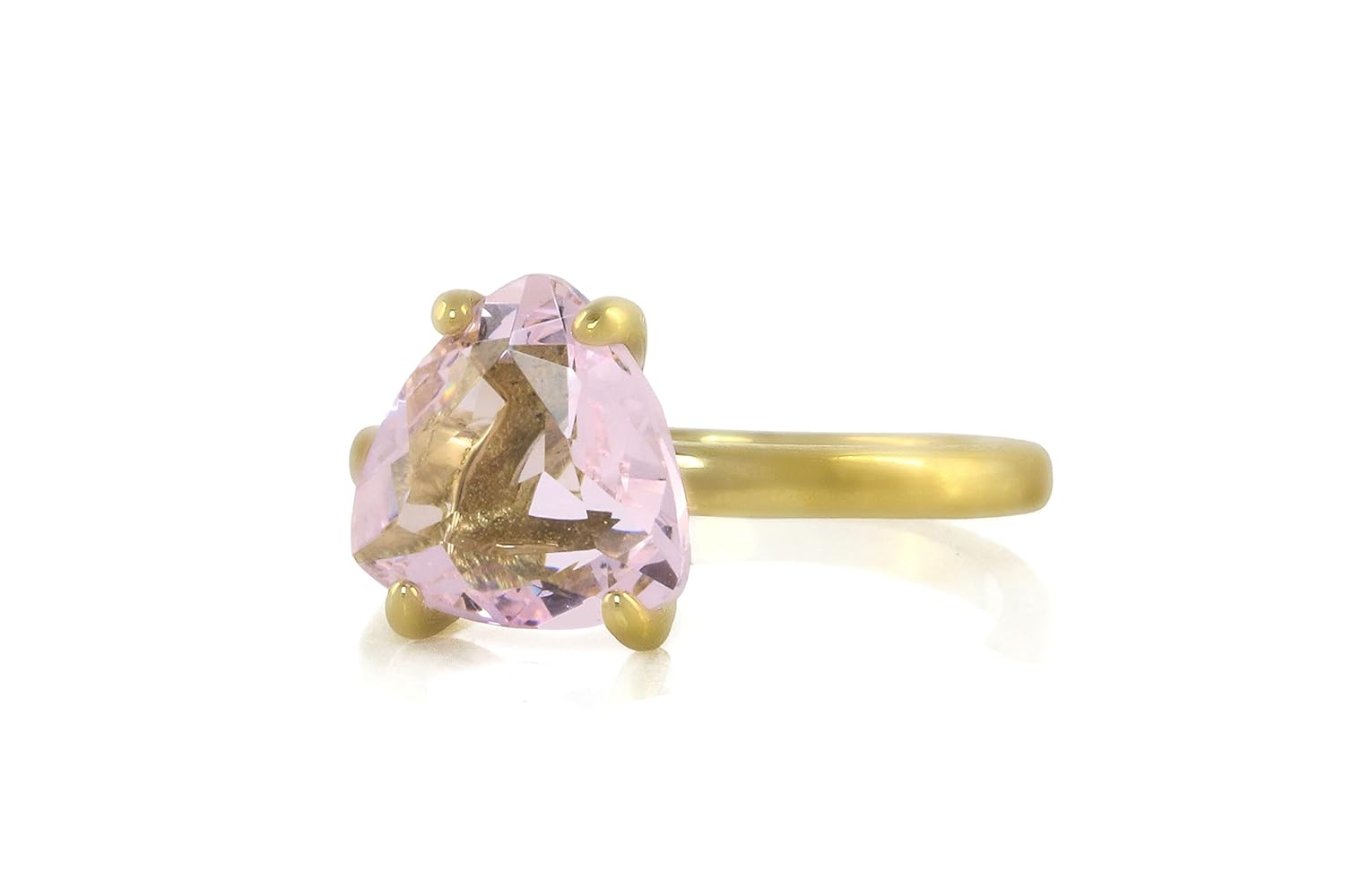 Alluring Rose Quartz Ring in 14k Gold – Pink Rings for Women for Anniversaries, Prom, Special Events – Adorable May Birthstone Ring – Handmade