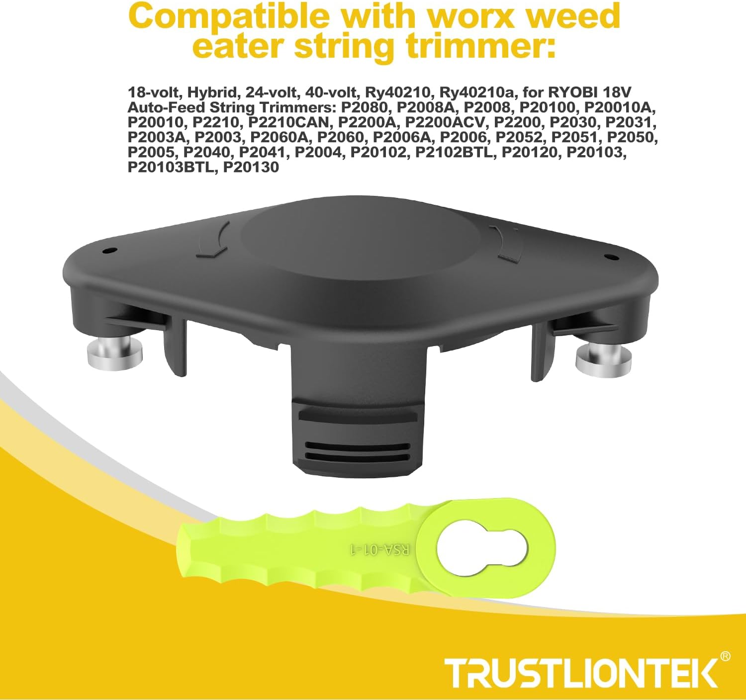 Cabezal de cuchilla para malezas, compatible con desbrozadoras Ryobi de 18 voltios, 24 voltios y 40 voltios, puede reemplazar el cabezal de