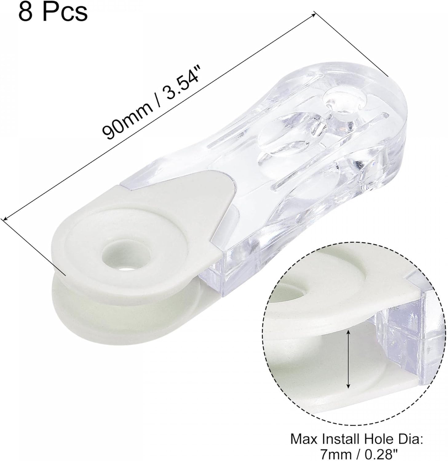uxcell Pesos para cable ciego, 8 piezas de 3.543 in para cortina de ventana con cuentas de asa de cadena romana vertical, accesorios para persianas