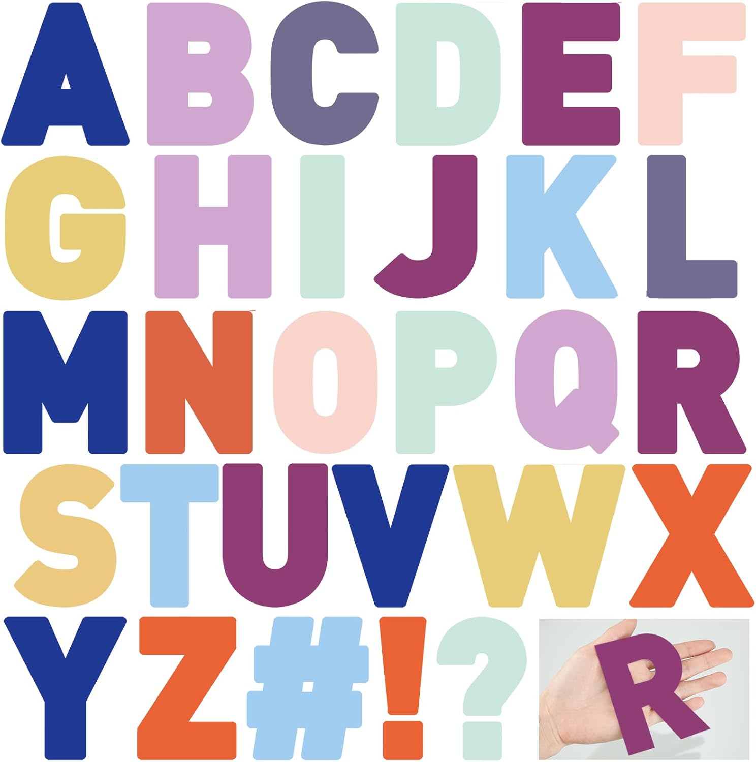 Panelee 145 piezas de 20 hojas de calcomanías grandes de vinilo de 4 pulgadas, calcomanías de letras del alfabeto, letras con números,