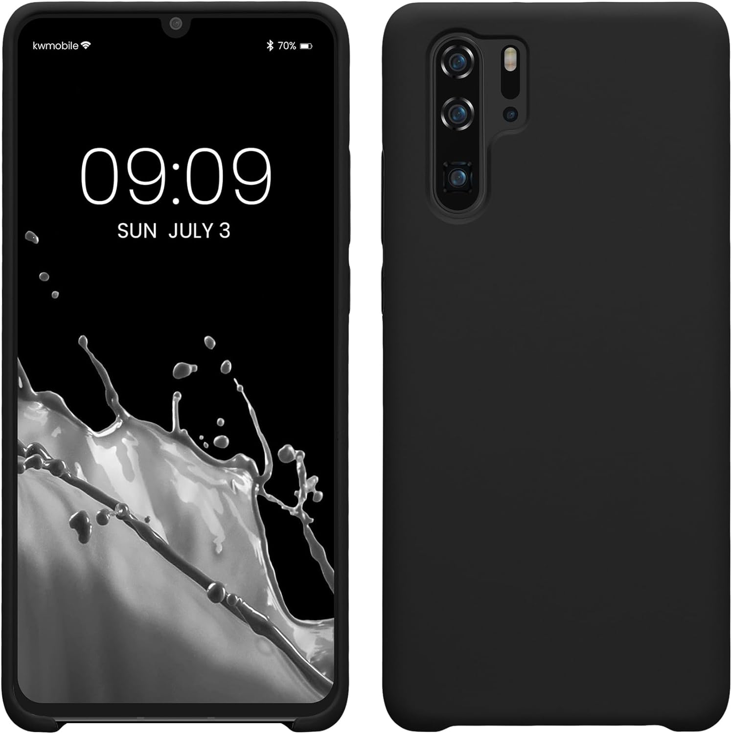 kwmobile Funda compatible con Huawei P30 Pro – Funda de silicona TPU con acabado suave – Negro mate