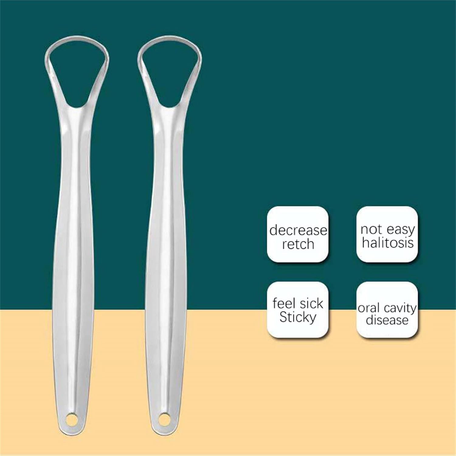 Raspador de lengua para adultos, paquete de 2 unidades, limpiador de lengua para reducir el mal aliento, limpiador de lengua de acero inoxidable,