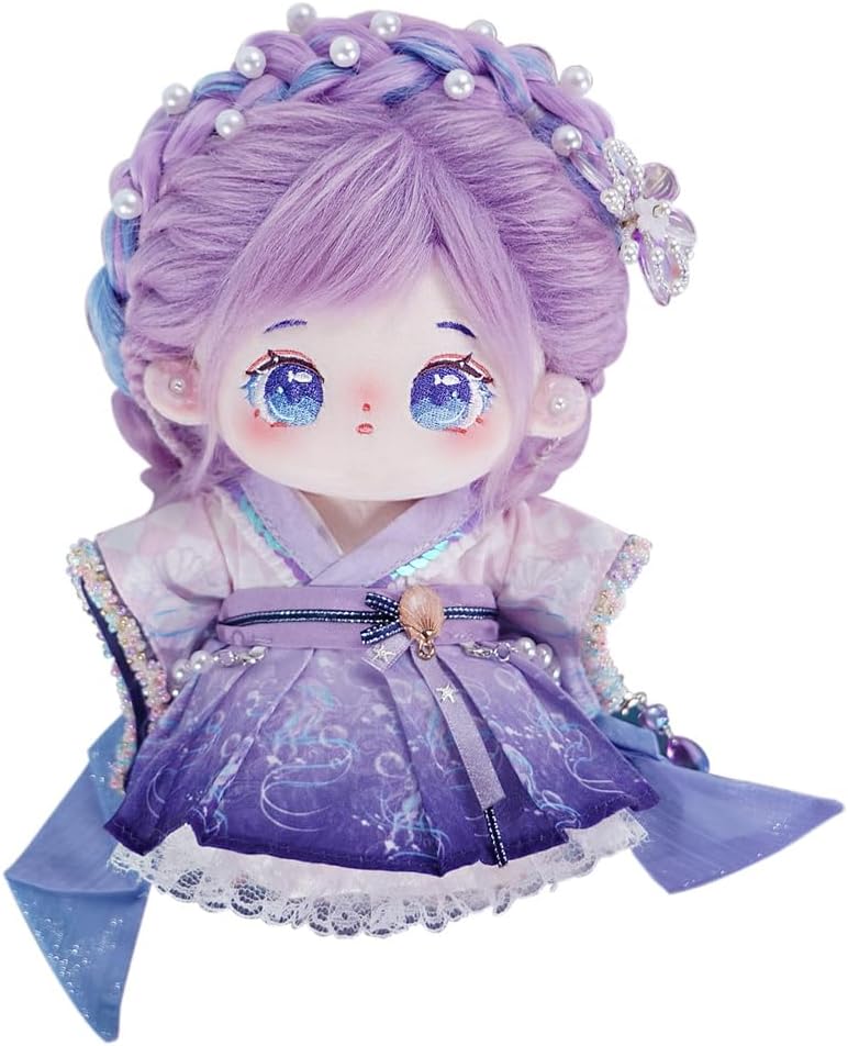 CALEMBOU Muñeca de felpa de 7.9 in, bonita muñeca de algodón en blanco sin ropa, muñeca de peluche suave, regalo coleccionable (Ali-WOClothes)
