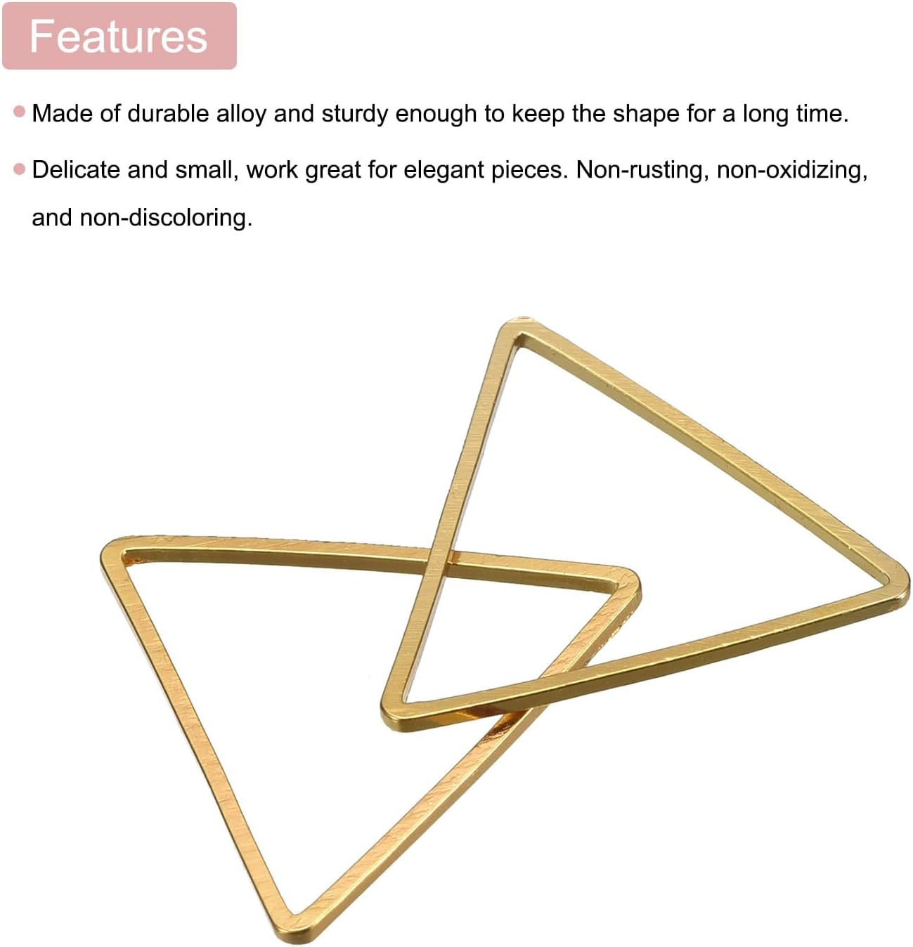 MECCANIXITY Aro de abalorios triangular, anillo de enlace geométrico con marco triangular para hacer joyas