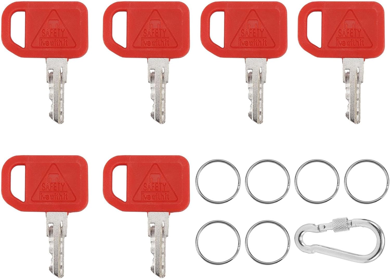 6 llaves de encendido de repuesto para John Deere Heavy Equipment Loader Tractores 1200 210C 310A 310C 410B 550B 700H 1050J 210LJ 250D 460E 410C