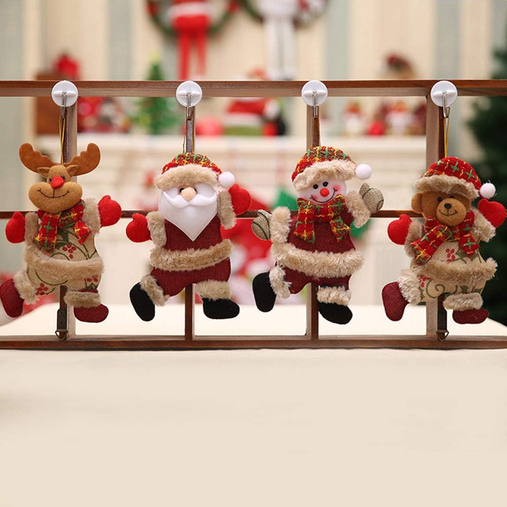 8 adornos de Navidad de felpa para árbol de Navidad, decoraciones de Navidad, lindos colgantes de felpa, adornos colgantes para árbol de Navidad,