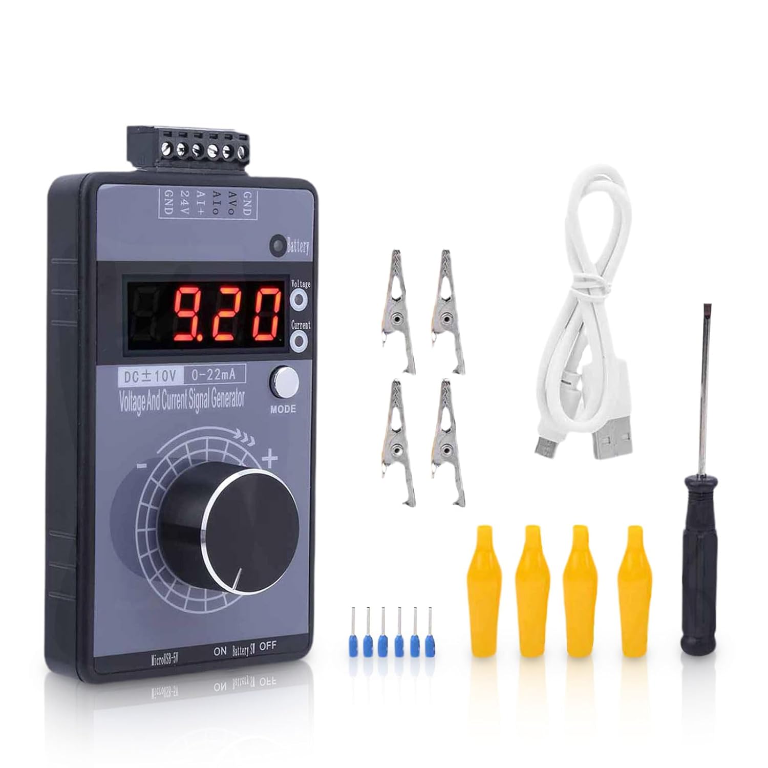 Generador de señal de voltaje actual, simulador analógico de interfaz DC 0-10V 0022mA, 3 tipos de fuente de alimentación Generador de señal de