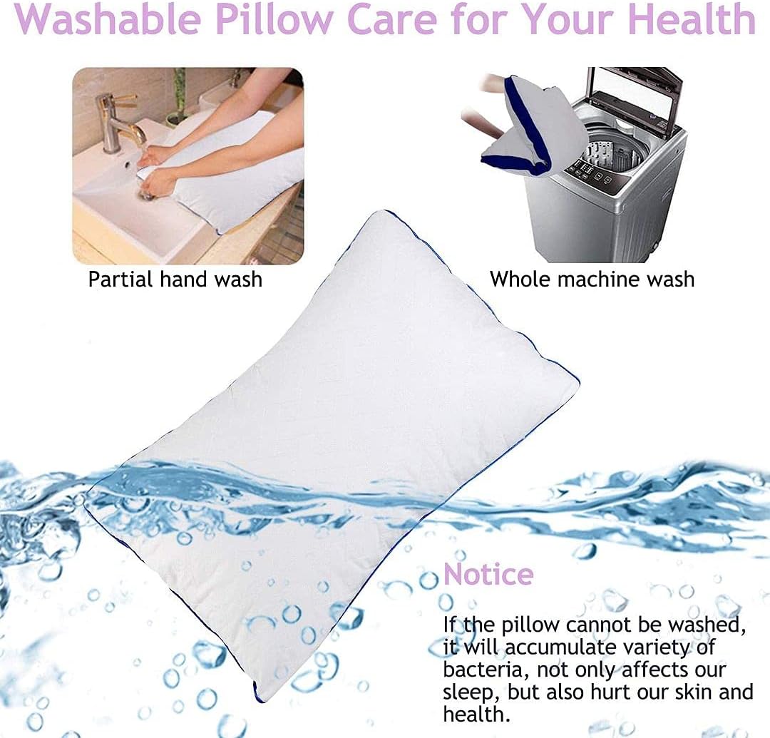 MoonRest Almohadas para dormir de cama, relleno de plumón sintético con alternativa de plumón para una mejor comodidad, juego de dos, tamaño Queen
