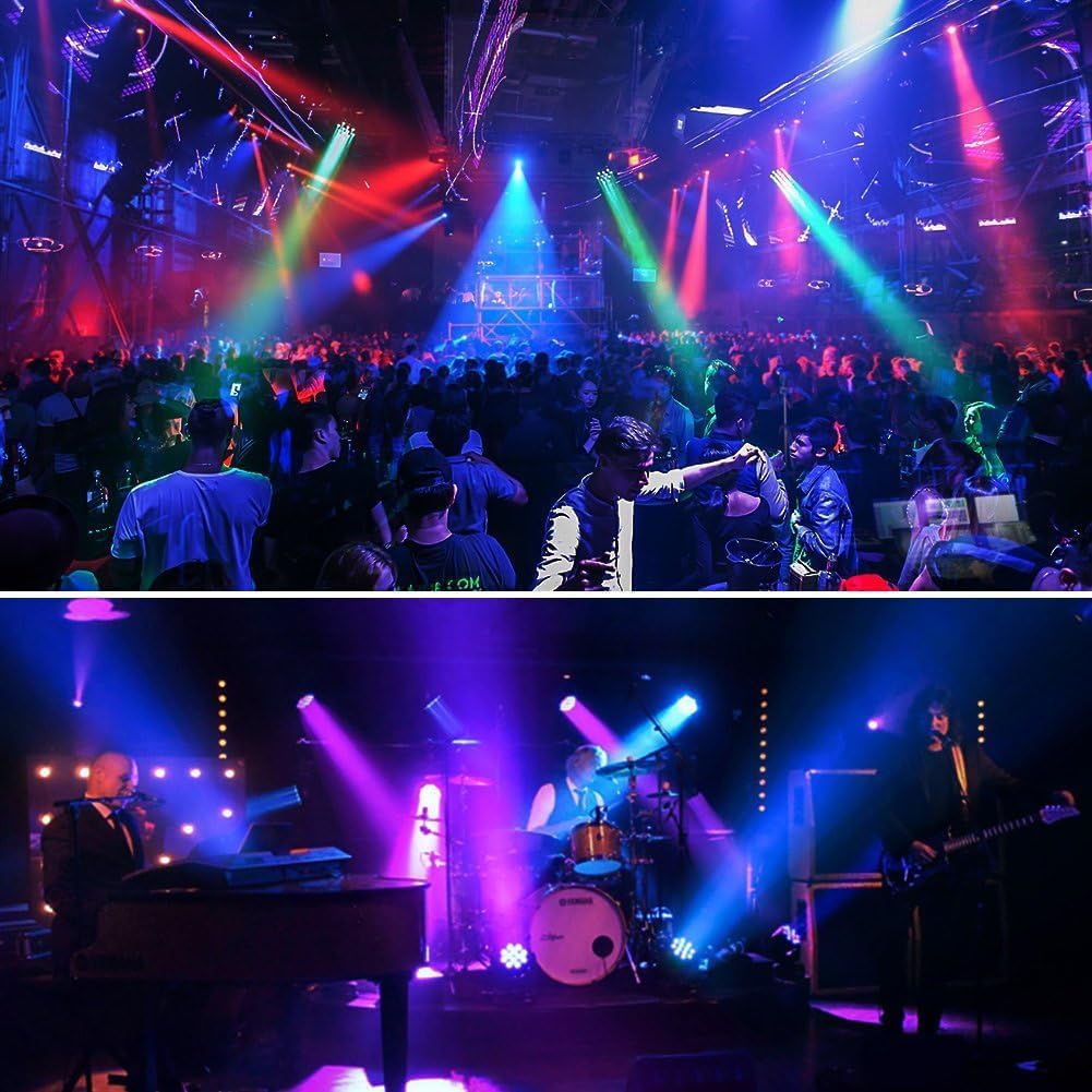 Luces Par de 36 LED alimentadas por batería, RGB de 36 W, paquete de 2 luces activadas por sonido, reproducción automática por control remoto DMX