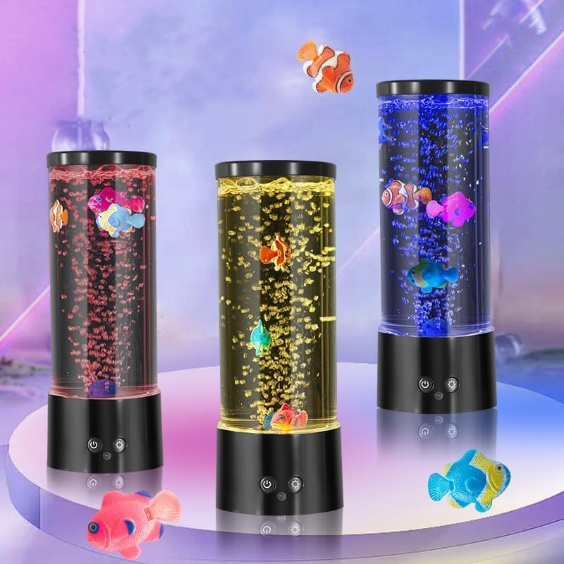 Lámpara de mesa con forma de pez de burbujas, regalo para niños, hombres y mujeres, decoración del hogar para habitación, luz ambiental para