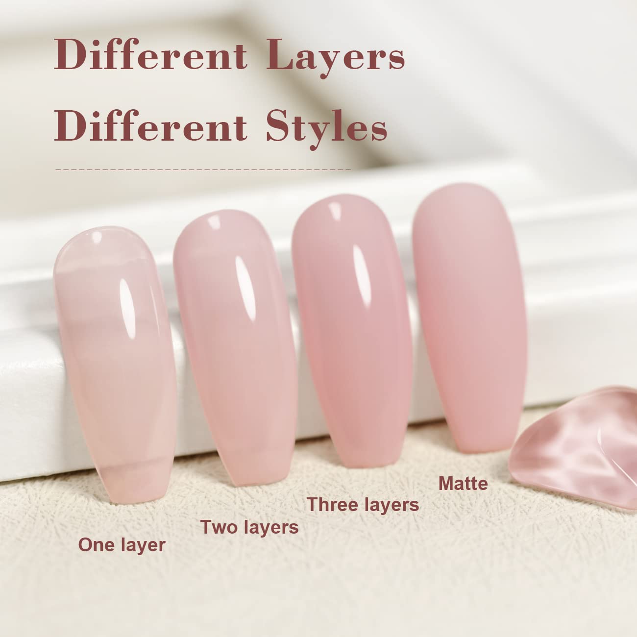 RARJSM Esmalte de uñas en gel color rosa purpúreo translúcido tono de piel neutro, esmalte de uñas en gel, tono rosa lechoso, 0.5 onzas líquidas,