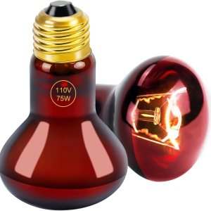 Cenipar Bombilla infrarroja de 75 W, ideal para una amplia variedad de reptiles, anfibios, lagartos, tortugas, serpientes y otros animales, juego de Cenipar Bombilla infrarroja de 75 W, ideal para una amplia variedad de reptiles, anfibios, lagartos, tortugas, serpientes y otros animales, juego de