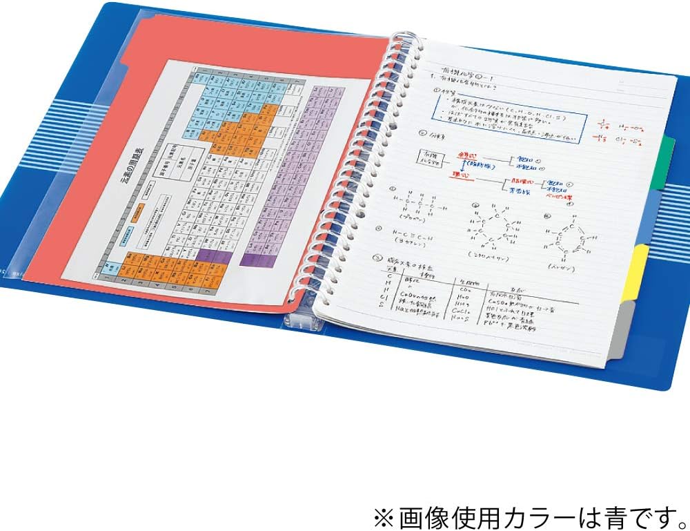 Kokuyo Carpeta de diapositivas campus con rayas transparentes, tipo medio, B5, 26 agujeros, hasta 100 hojas, azul, importación de Japón (RU-P334NB)