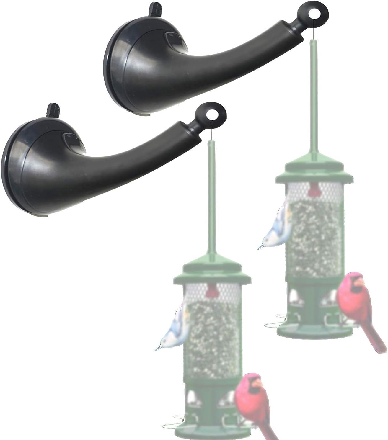 Paquete de 2  Accesorio de ventosa de montaje en ventana para mini comederos de colibríes, colgador de comedero de pájaros de ventana, campanillas