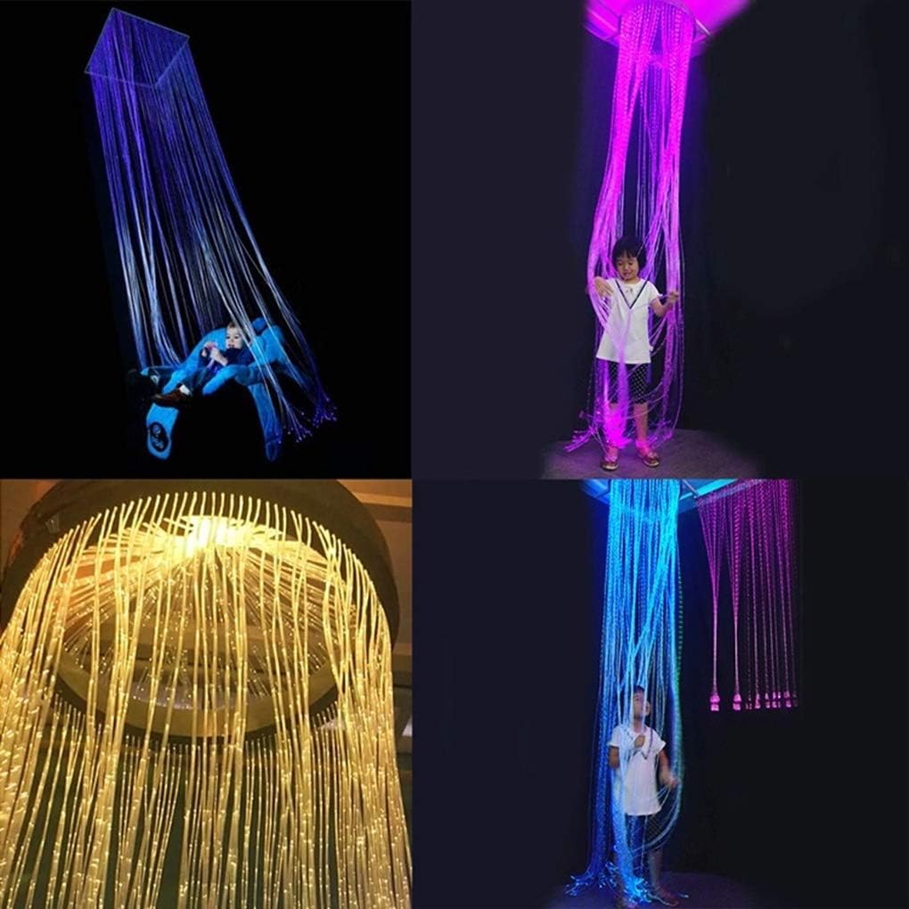 AZIMOM 450pcs 0.03in 13.1ft PMMA cortina de fibra óptica de plástico cascada cable de luz punto de flash hilos de fibra óptica brillo lateral