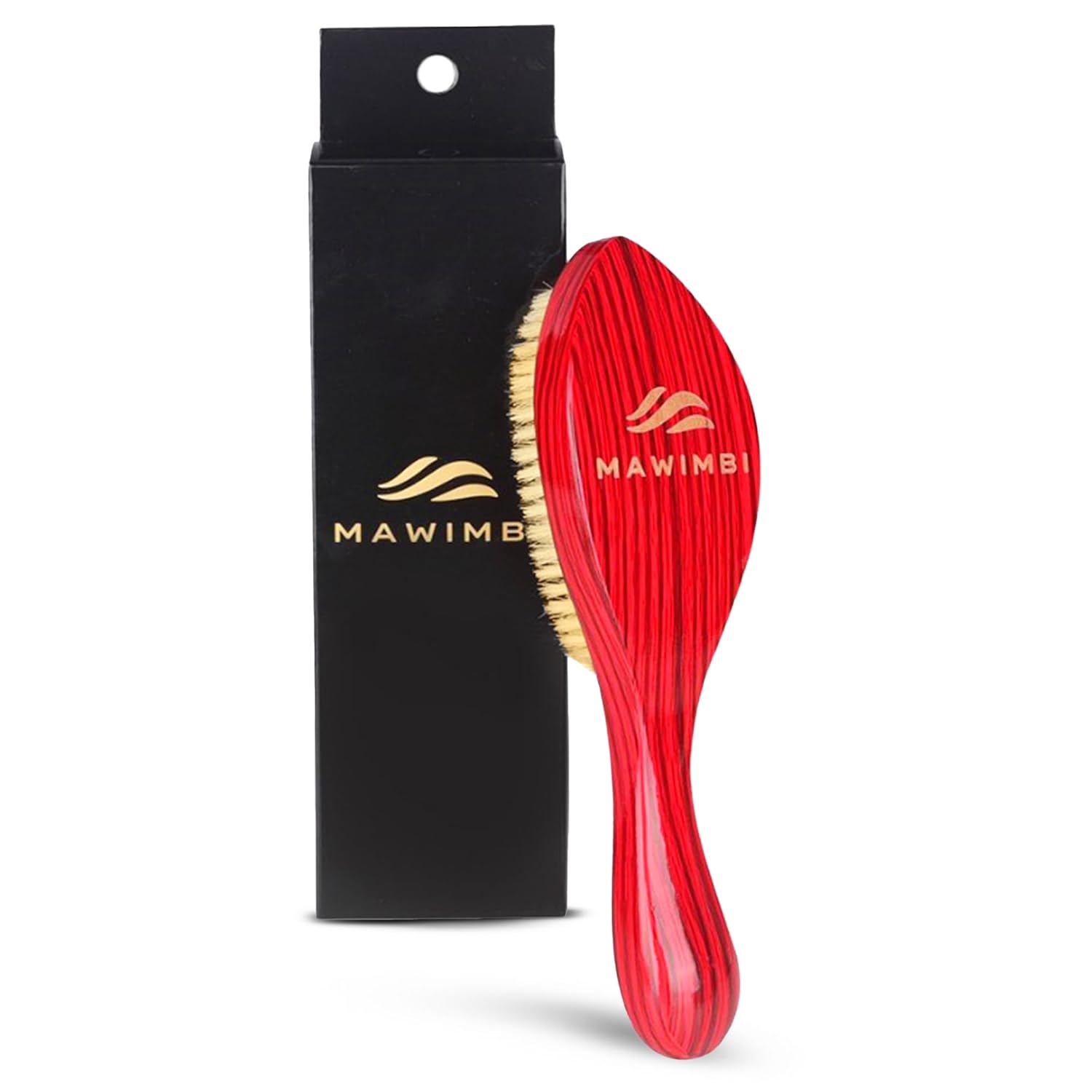 Mawimbi S130 – Cepillo curvo de ondas 360, cepillo de cerdas de jabalí de fuerza media, cepillo versátil para cabello texturizado, semi-grueso, liso