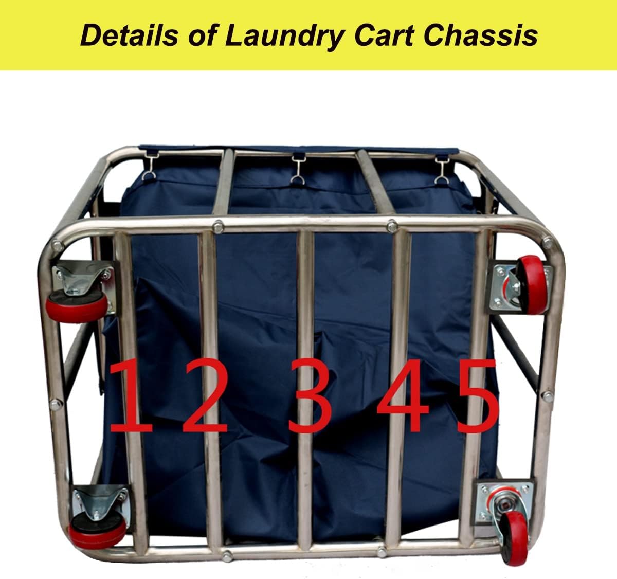 Carrito de lavandería grande con ruedas, cesta de almacenamiento con ruedas de alta resistencia, camión de carga de 330 libras para hoteles