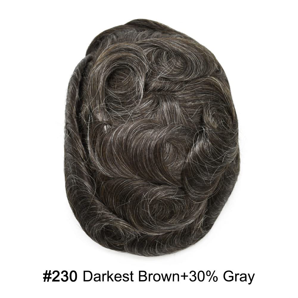 Toupee para hombre, postizo completo inyectado de polietileno, sistema de cabello, repuesto duradero de poliuretano para hombre, aspecto natural, 8