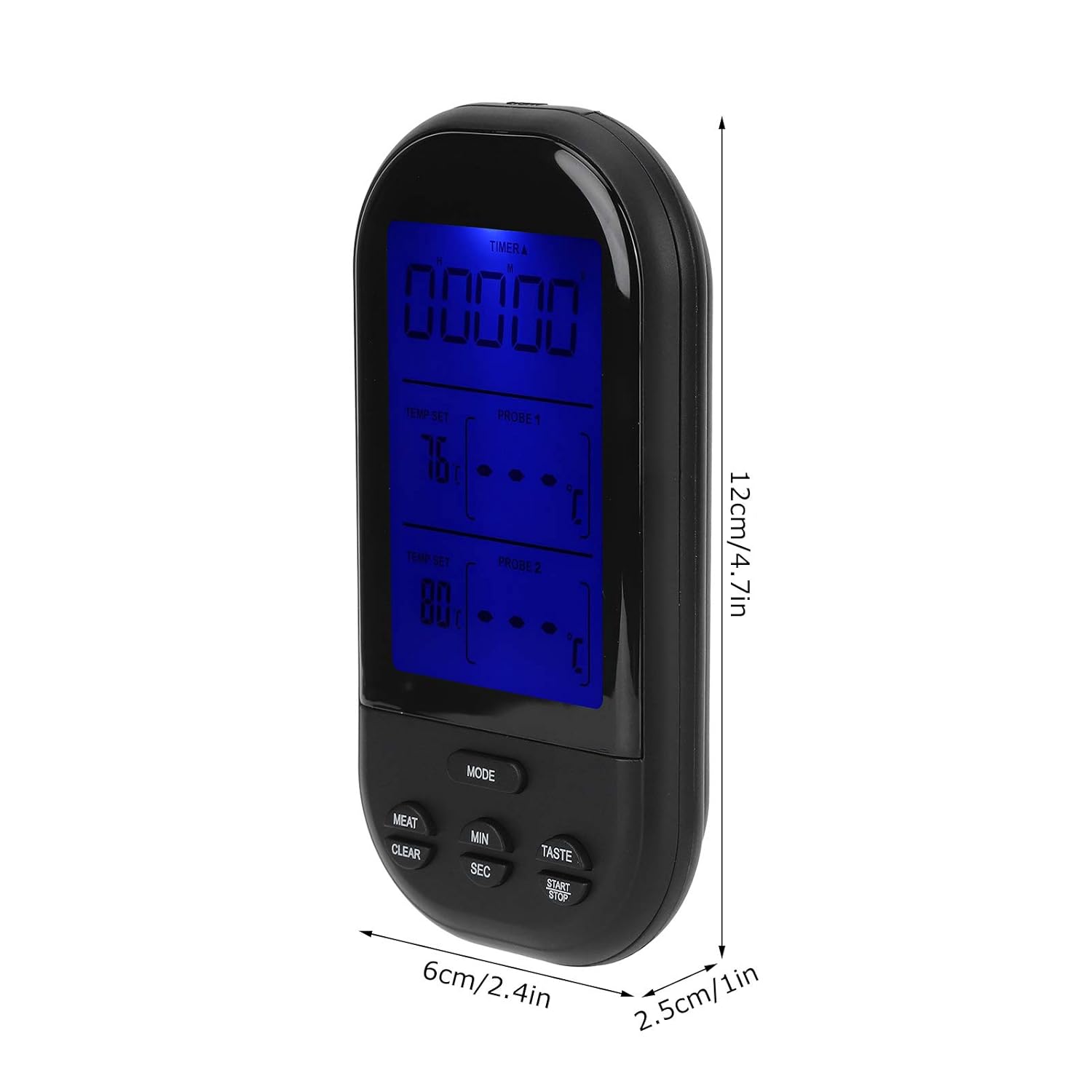 Termómetro digital para alimentos, termómetro remoto inalámbrico para alimentos con sonda doble, accesorio para cocina, barbacoa, parrilla
