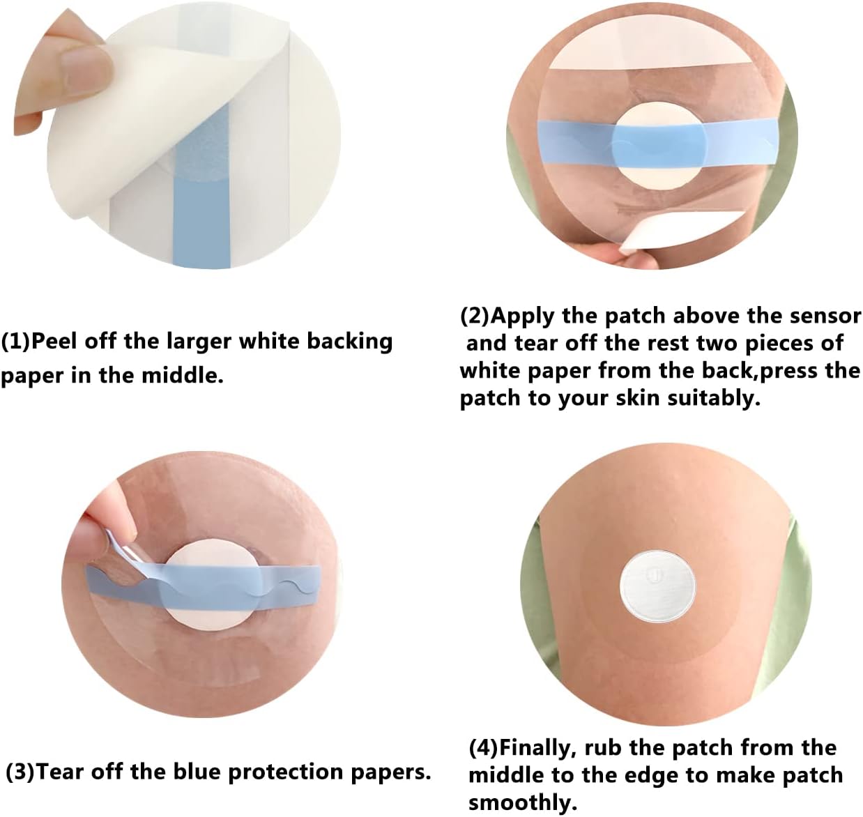 Fundas de sensor para Libre 3, impermeables, paquete de 60 parches adhesivos, cinta transparente CGM que dura hasta 14 días, sin agujero, HECHUAN