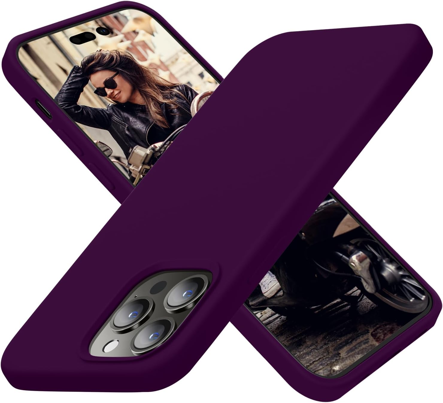 Cordking Funda para iPhone 14 Pro Max, silicona líquida de alta calidad a prueba de golpes para iPhone 14 ProMax con forro de microfibra suave