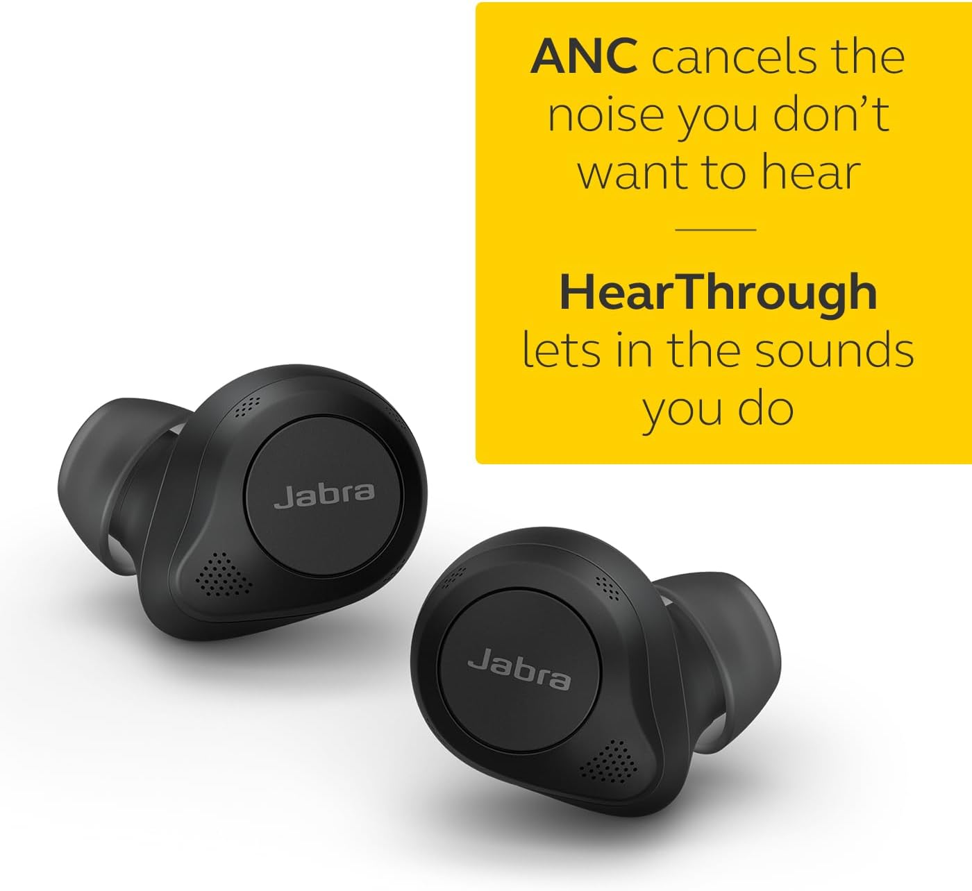 Jabra Elite 85t True Wireless Advanced – Auriculares de cancelación de ruido activos, color negro