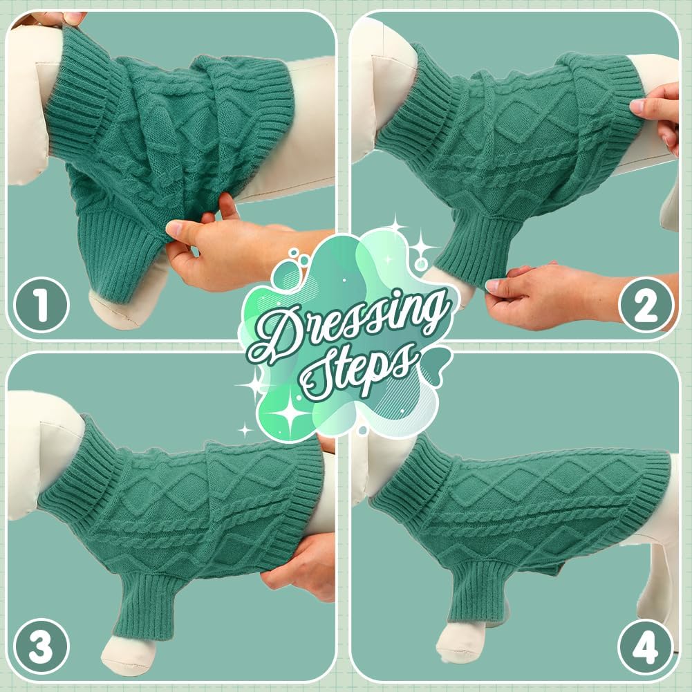 EMUST Suéter para perro pequeño, prendas de punto de cuello alto y suéteres cálidos para perros pequeños, ropa de invierno para perros pequeños y