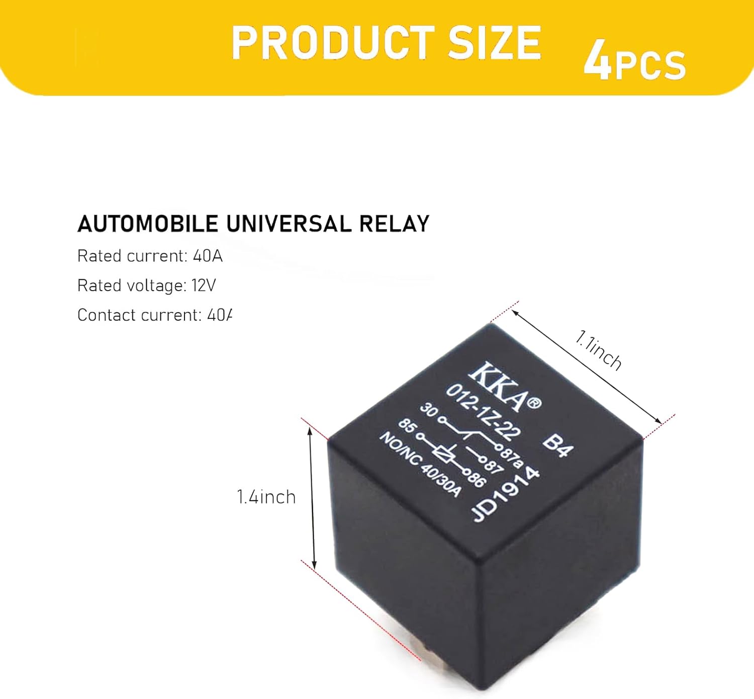 Relé automotriz de 4 piezas, relé impermeable de 12 V sin respaldo, relé de 5 pines 40A, enchufe adaptador de arranque multiusos, kit de reemplazo