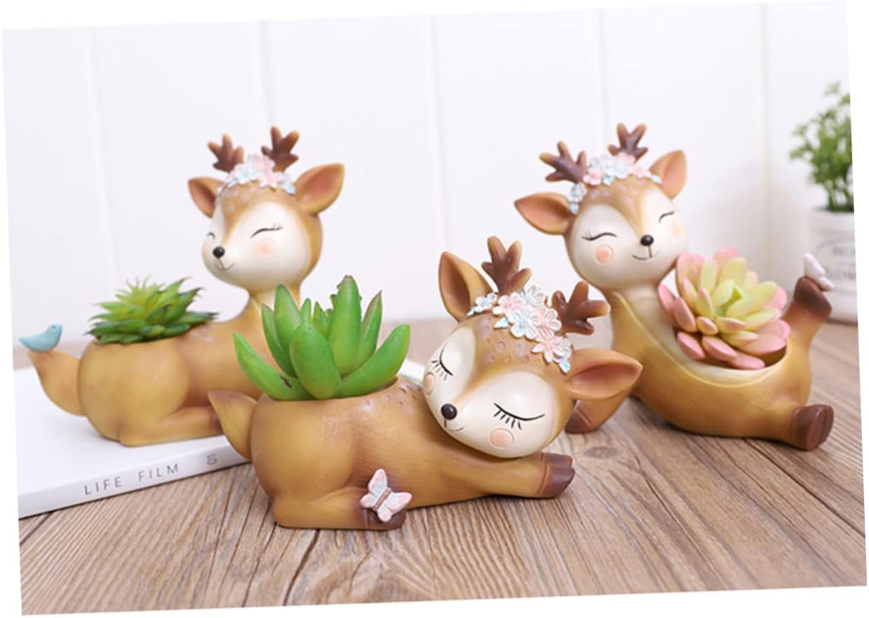 Yardwe 1 soporte para plantas de animales, mini maceta de resina para escritorio, maceta de resina, suculentas, macetas, jarrón, tapicería, macetas