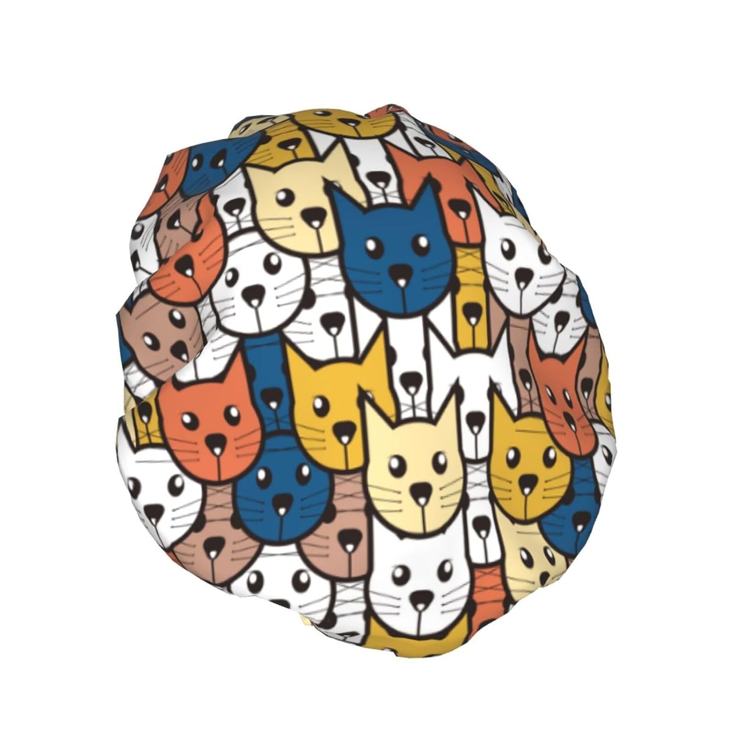 Cat Face Shower Cap Reusable Waterproof,Shower Caps For Women With Double Hair Caps,Bathing Cap Hair Cap For Shower