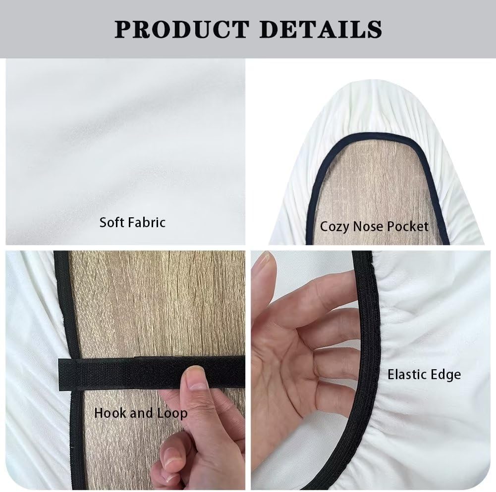 Funda para tabla de planchar de mármol rosa con gancho y bucle para mujeres y niñas, cubierta extra ancha para tabla de planchar con borde elástico,