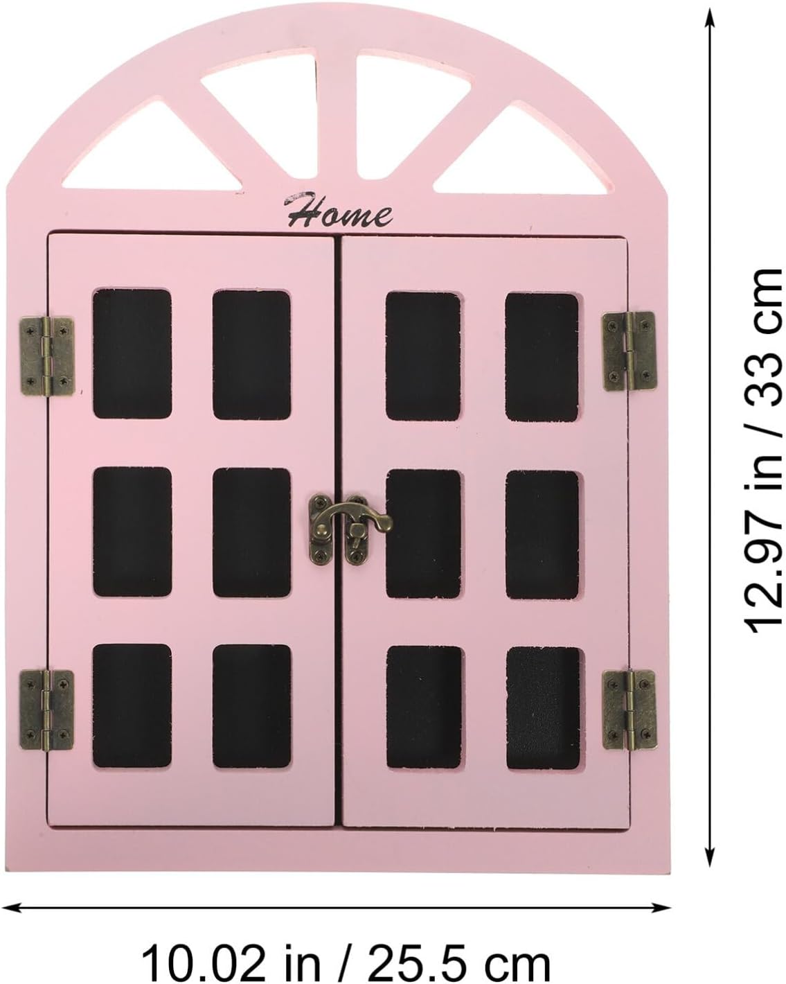 Letrero colgante de pizarra con forma de ventana, letrero de madera borrable, pizarra pequeña para el hogar, bar, pub, decoración de pared (rosa)