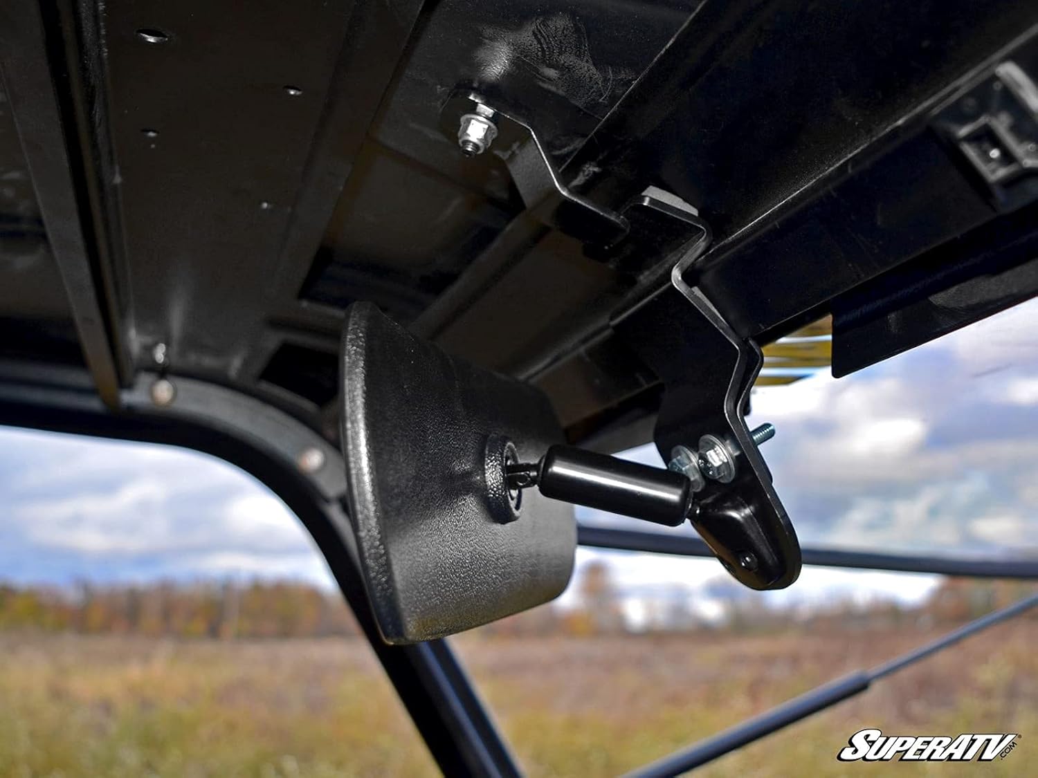 SuperATV Espejo retrovisor UTV para Polaris GeneralRangerRZR (ver ajuste)  Espejo retrovisor Polaris mide 10.25 x 4 pulgadas  Abrazaderas de 2