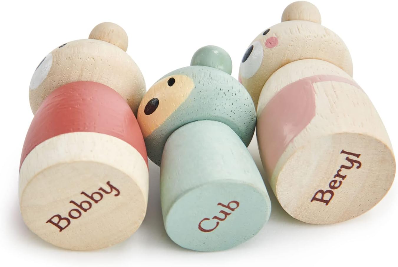 Tender Leaf Toys – Bear Tales – Juego de muñecas complementarias de casa de muñecas de madera, figuras de 3 piezas de familia de osos para niños –