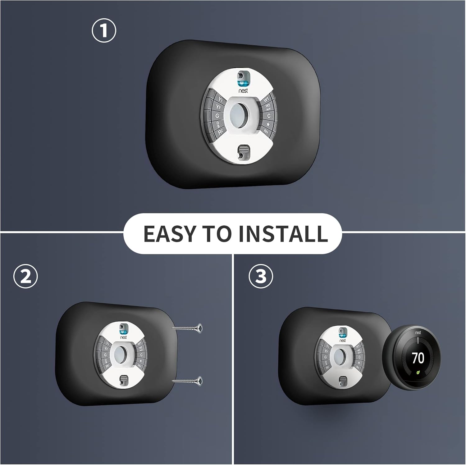 Compatible con termostato Google Nest 123 cubierta de placa de pared, kit de molduras de termostato Petrichor Nest, hecho para termostato Google