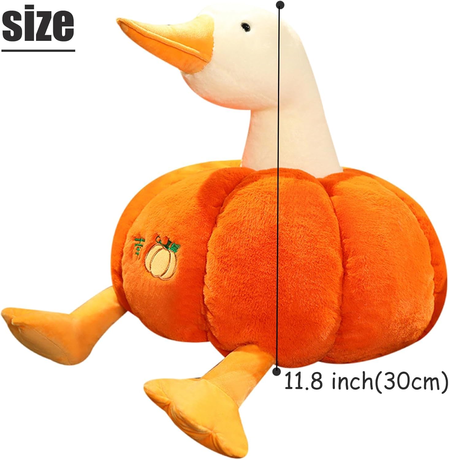 Peluche de calabaza de pato esponjoso, peluche suave, almohada para sofá, calabazas, juguetes, regalos de fiesta (11 pulgadas)