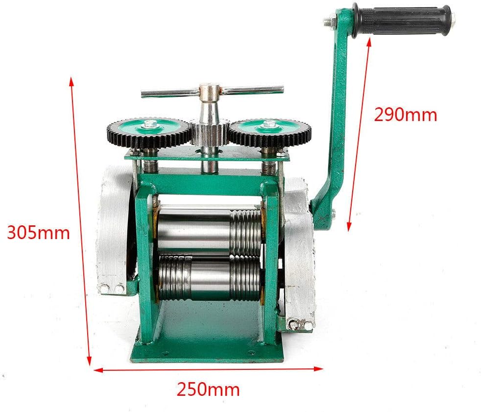 Máquina de laminador de joyería, máquina de laminador de combinación manual de rodillos de 4.7 pulgadas4.724 in, máquina de aplanar, 35503.346 in,