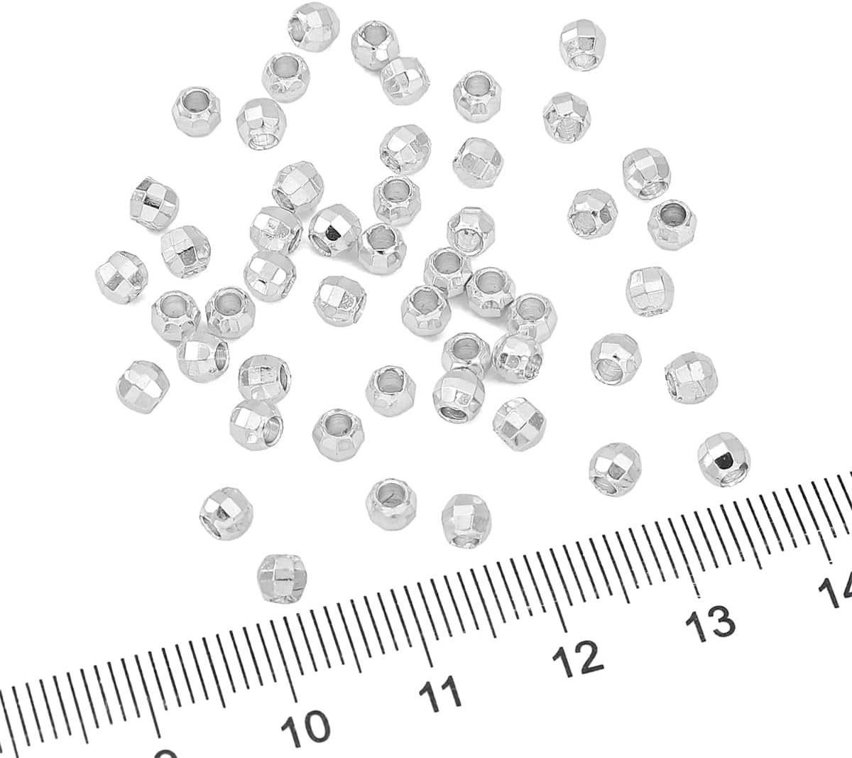 Láser plateado redondo espaciador granos 0.157×0.157 in 50pcs para la fabricación de joyas hallazgos no se deslustra